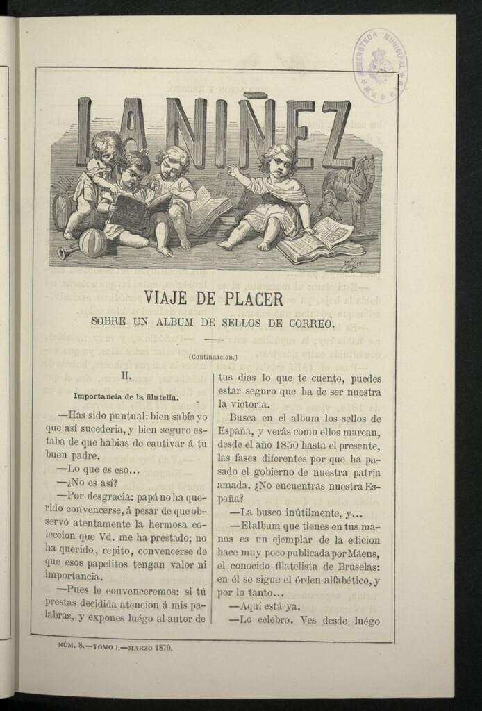 Miniatura de La Niñez, tomo I de marzo de 1879, nº 8