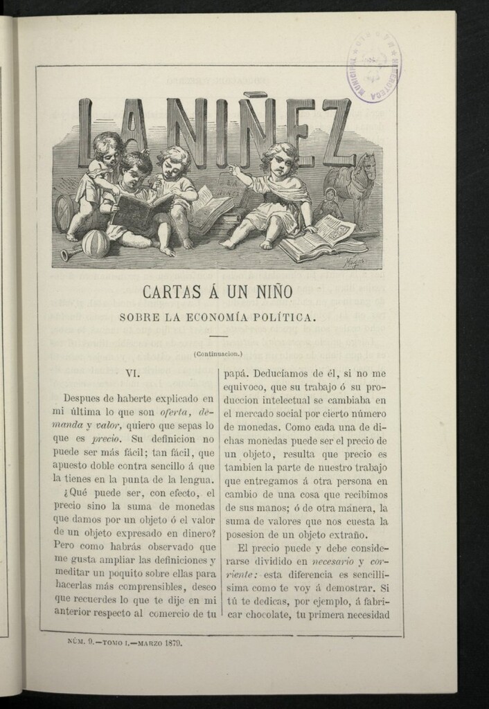 Miniatura de La Niñez, tomo I de marzo de 1879, nº 9