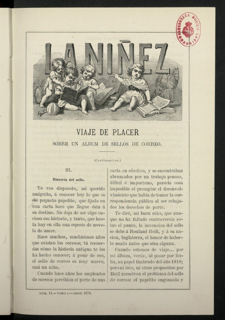 Miniatura de La Niñez, tomo I de abril de 1879, nº 11
