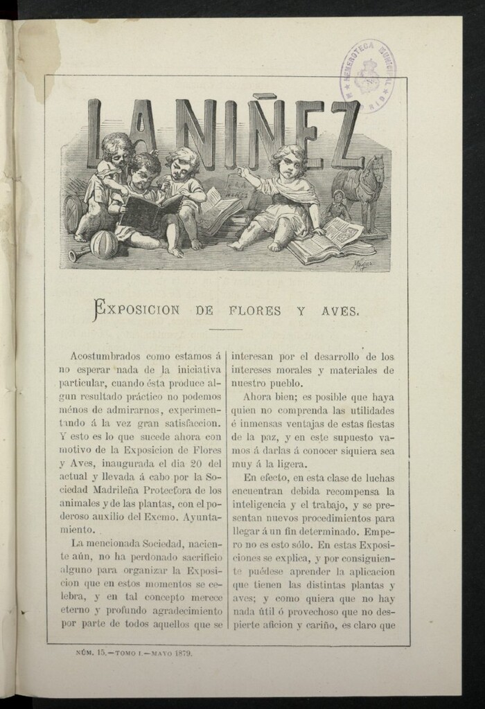 Miniatura de La Niñez, tomo I de mayo de 1879, nº 15
