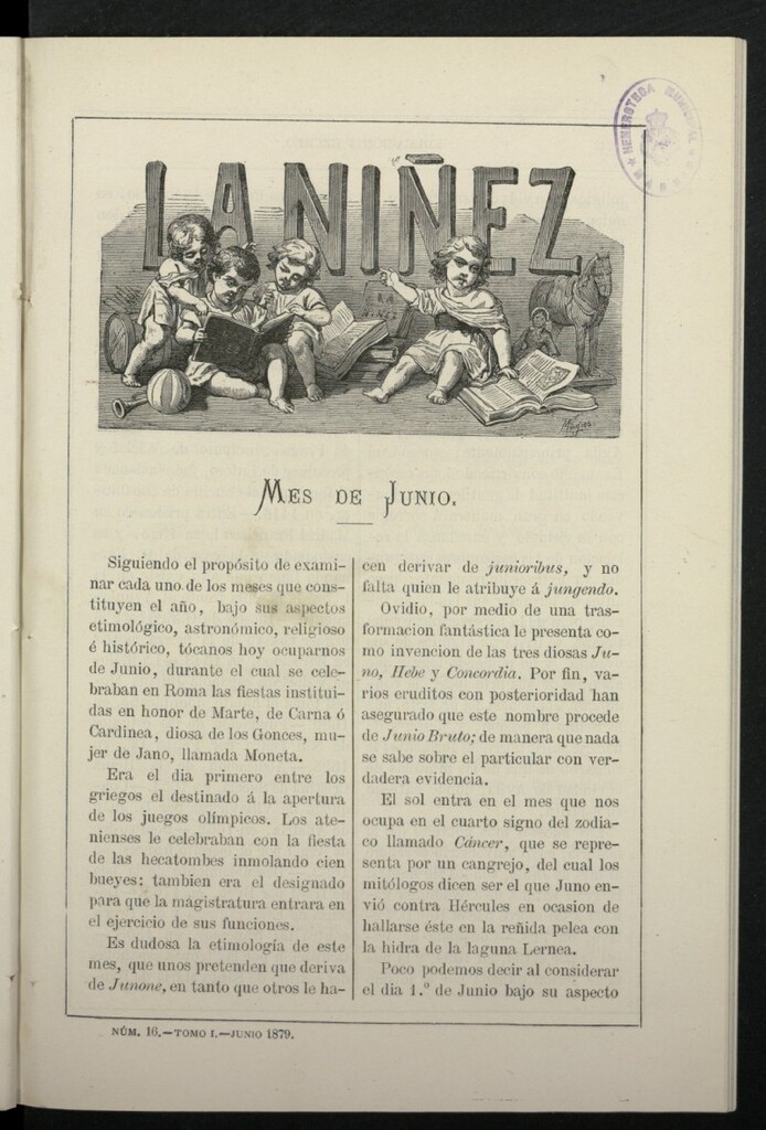 Miniatura de La Niñez, tomo I de junio de 1879, nº 16