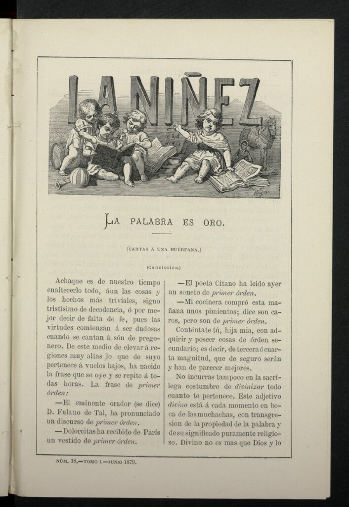 Miniatura de La Niñez, tomo I de junio de 1879, nº 18