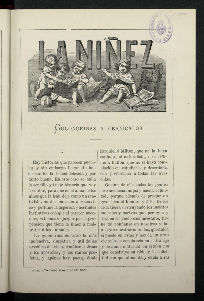 Miniatura de La Niñez, tomo II de julio de 1879, nº 2