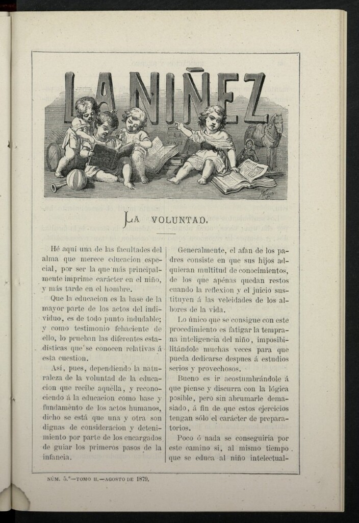 Miniatura de La Niñez, tomo II de agosto de 1879, nº 5