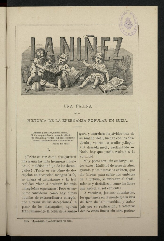 Miniatura de La Niñez, tomo II de octubre de 1879, nº 11