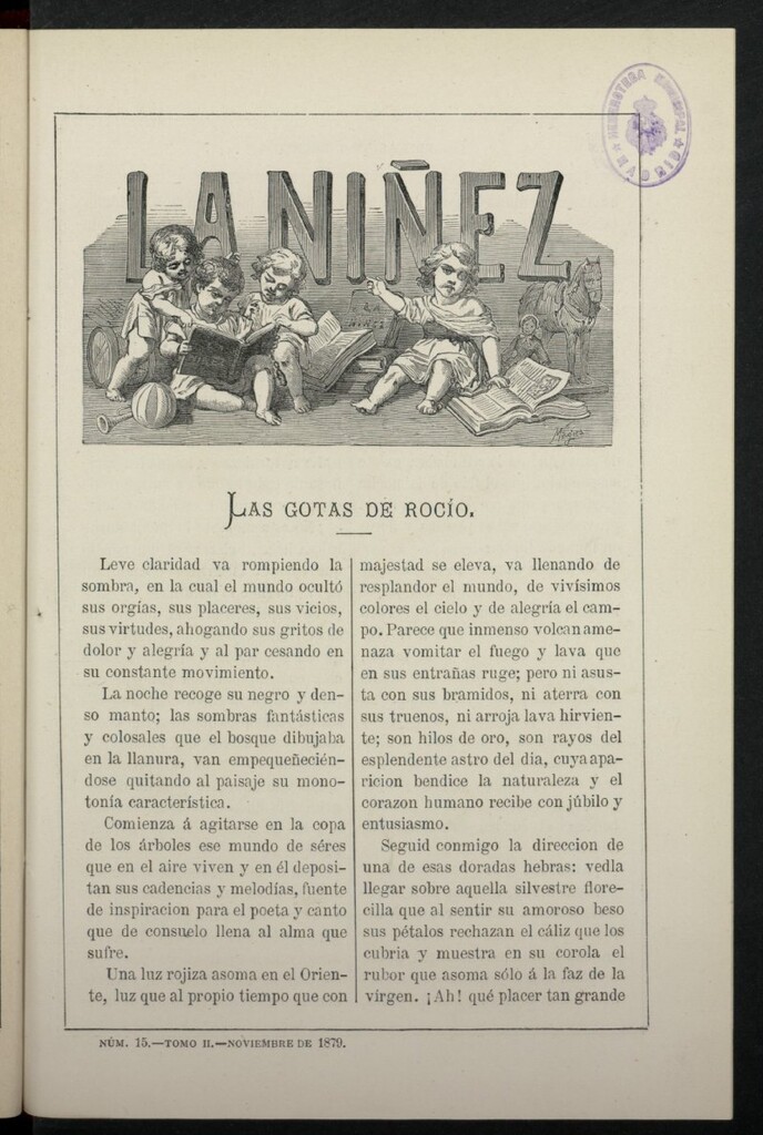 Miniatura de La Niñez, tomo II de noviembre de 1879, nº 15