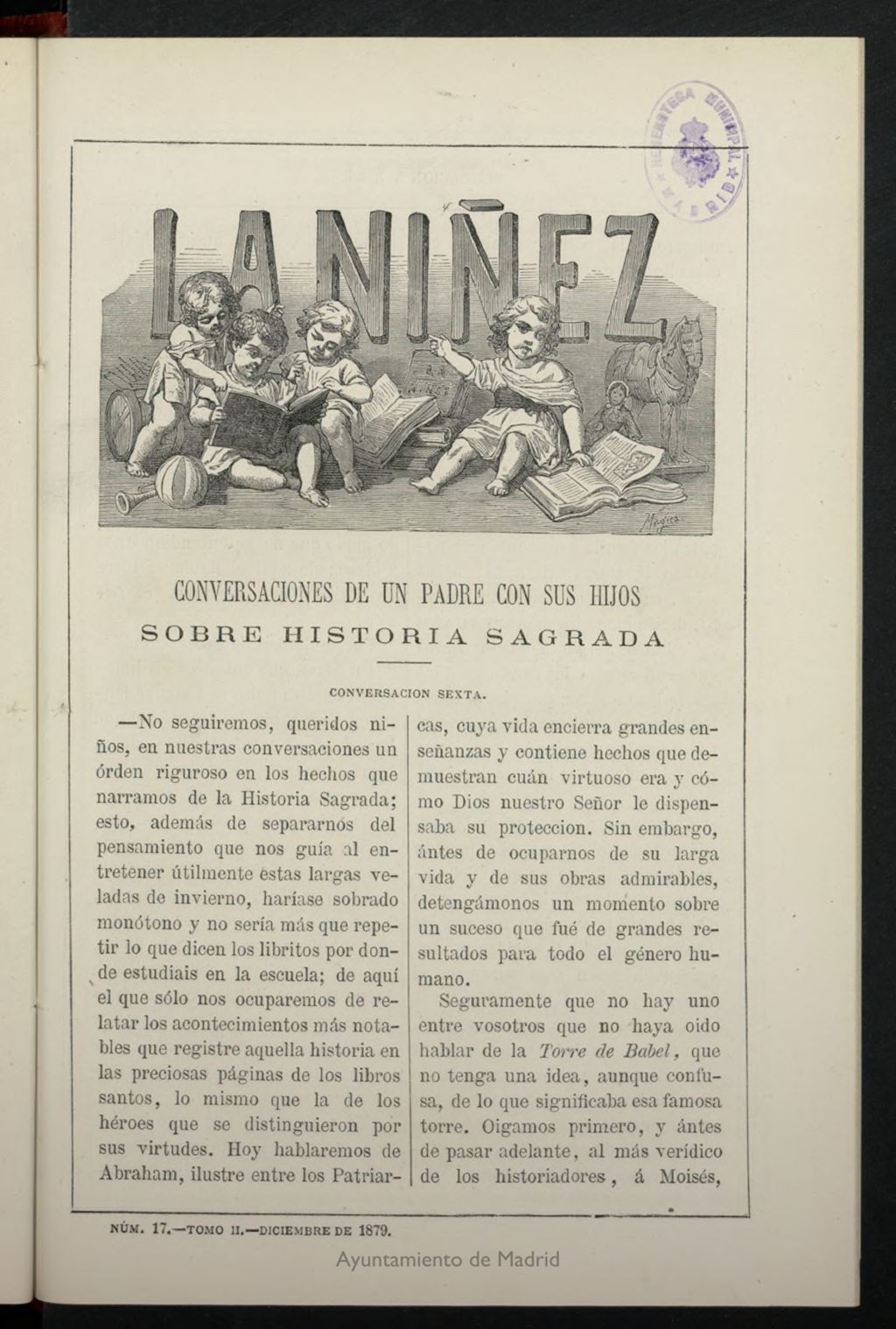 Miniatura de La Niñez, tomo II de diciembre de 1879, nº 17