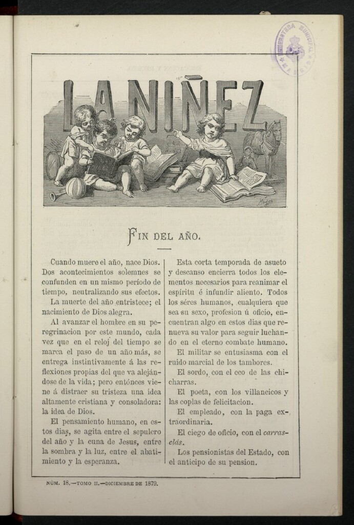 Miniatura de La Niñez, tomo II de diciembre de 1879, nº 18