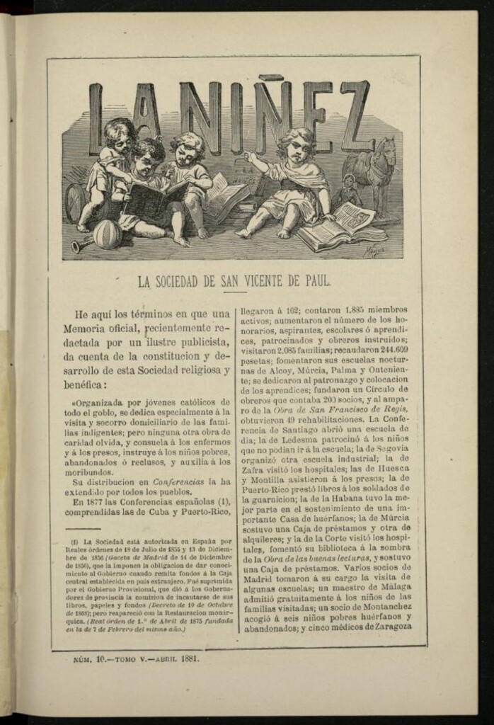 Miniatura de La Niñez, Tomo V de abril de 1881, nº 10