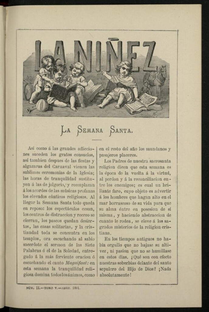 Miniatura de La Niñez, Tomo V de abril de 1881, nº 11