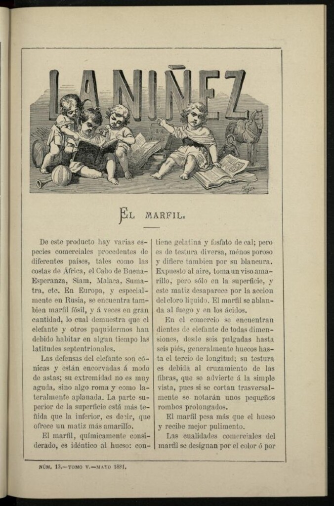 Miniatura de La Niñez, Tomo V de mayo de 1881, nº 13