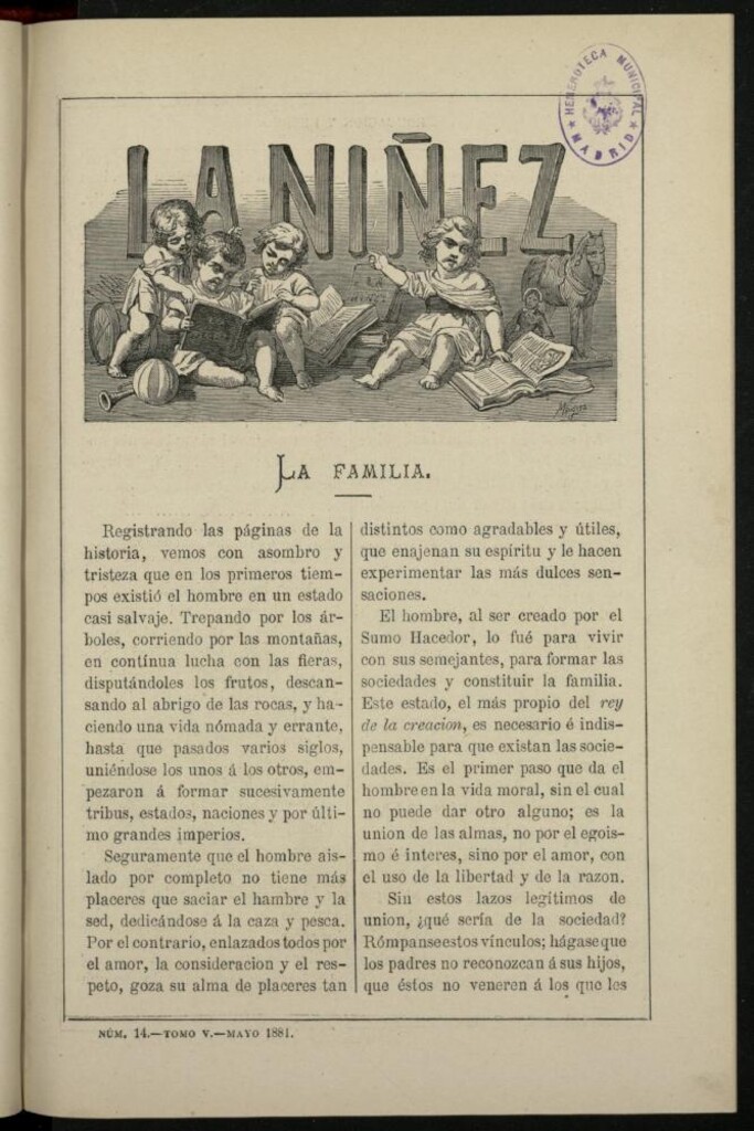 Miniatura de La Niñez, Tomo V de mayo de 1881, nº 14