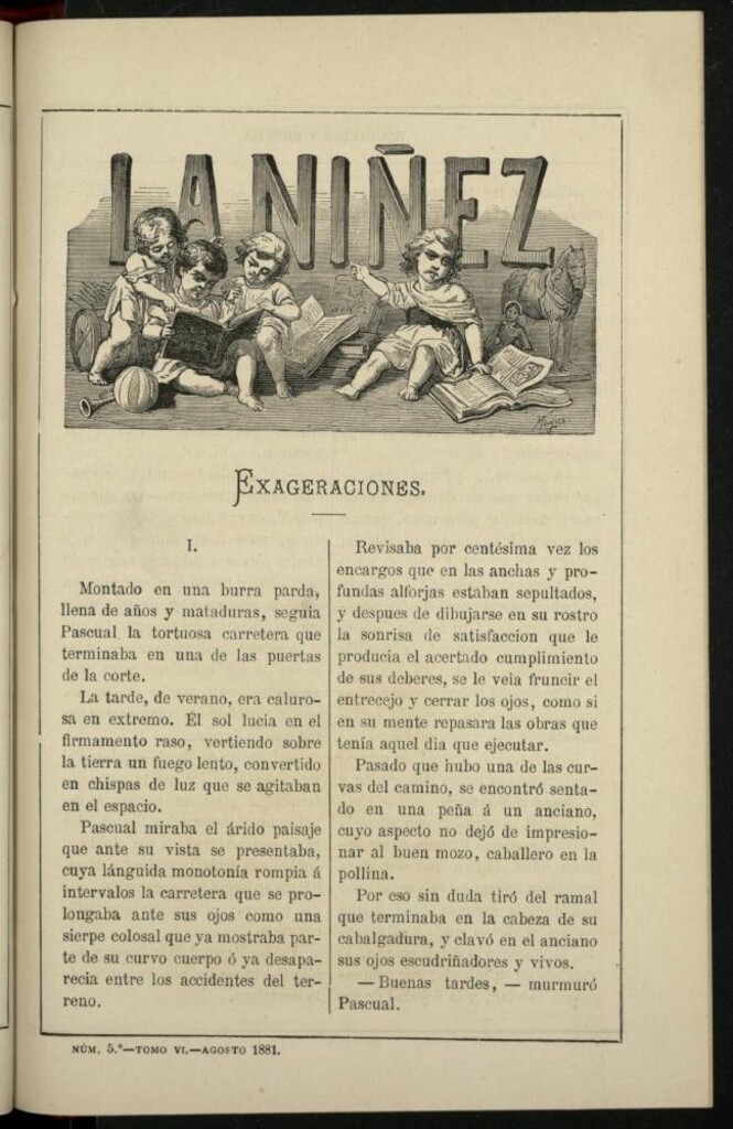 Miniatura de La Niñez, Tomo VI de agosto de 1881, nº 5