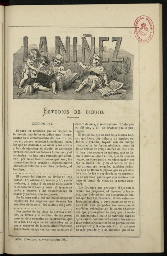Miniatura de La Niñez, Tomo VI de septiembre de 1881, nº 8