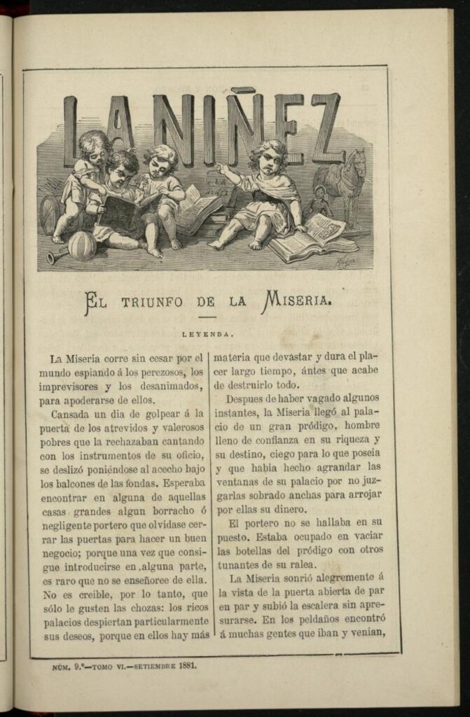 Miniatura de La Niñez, Tomo VI de septiembre de 1881, nº 9