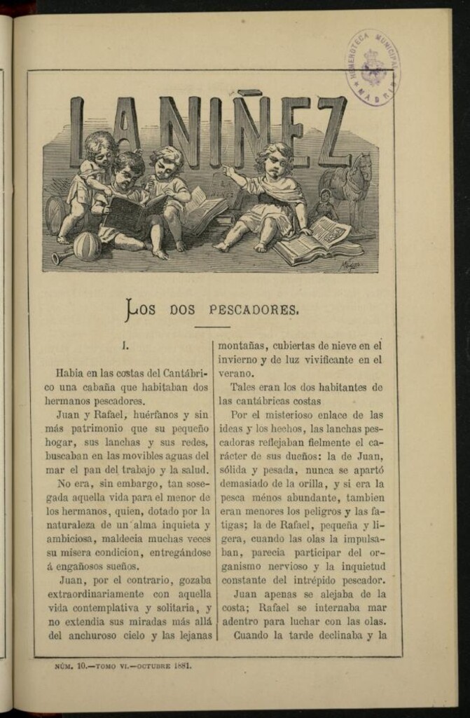Miniatura de La Niñez, Tomo VI de octubre de 1881, nº 10