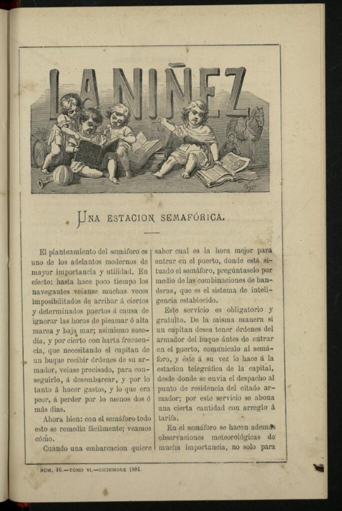 Miniatura de La Niñez, Tomo VI de diciembre de 1881, nº 16