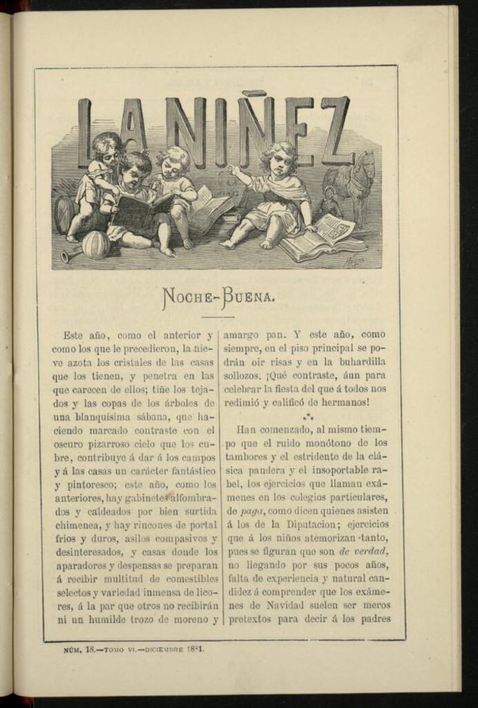 Miniatura de La Niñez, Tomo VI de diciembre de 1881, nº 18