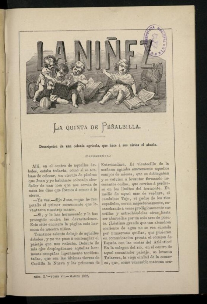 Miniatura de La Niñez, Tomo VII de marzo de 1882, nº 2