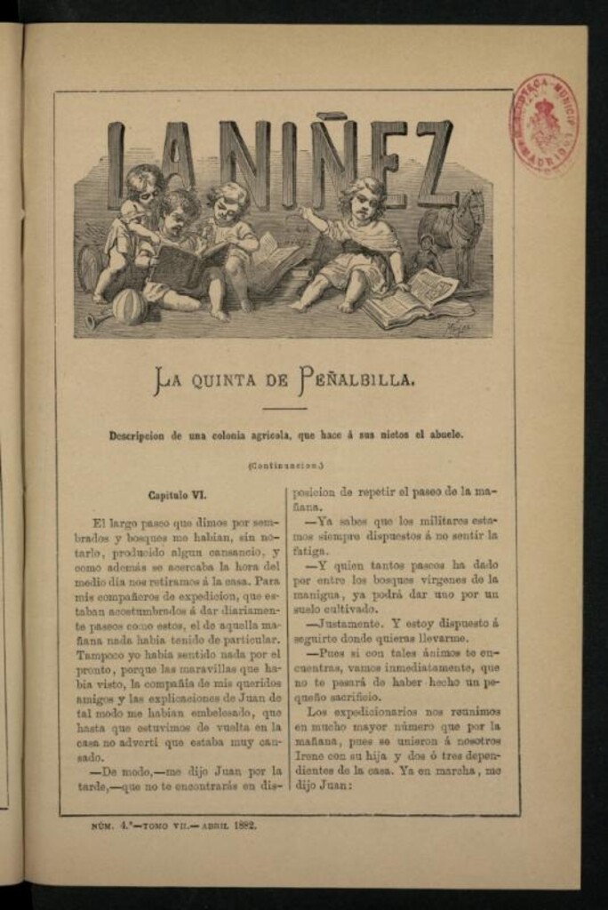 Miniatura de La Niñez, Tomo VII de abril de 1882, nº 4