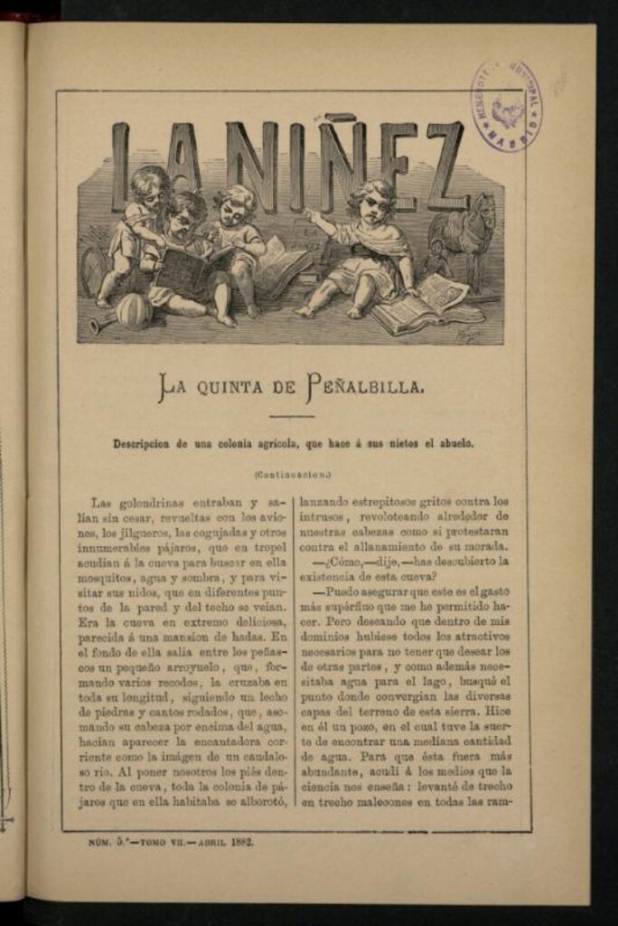 Miniatura de La Niñez, Tomo VII de abril de 1882, nº 5