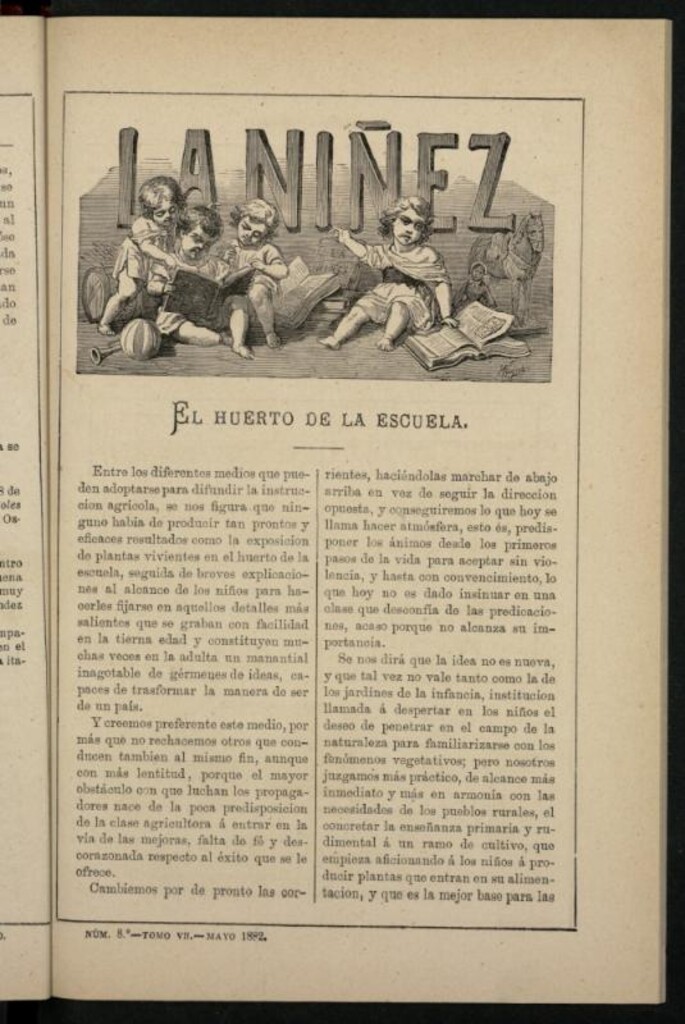 Miniatura de La Niñez, Tomo VII de mayo de 1882, nº 8