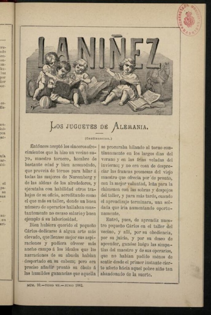 Miniatura de La Niñez, Tomo VII de junio de 1882, nº 10