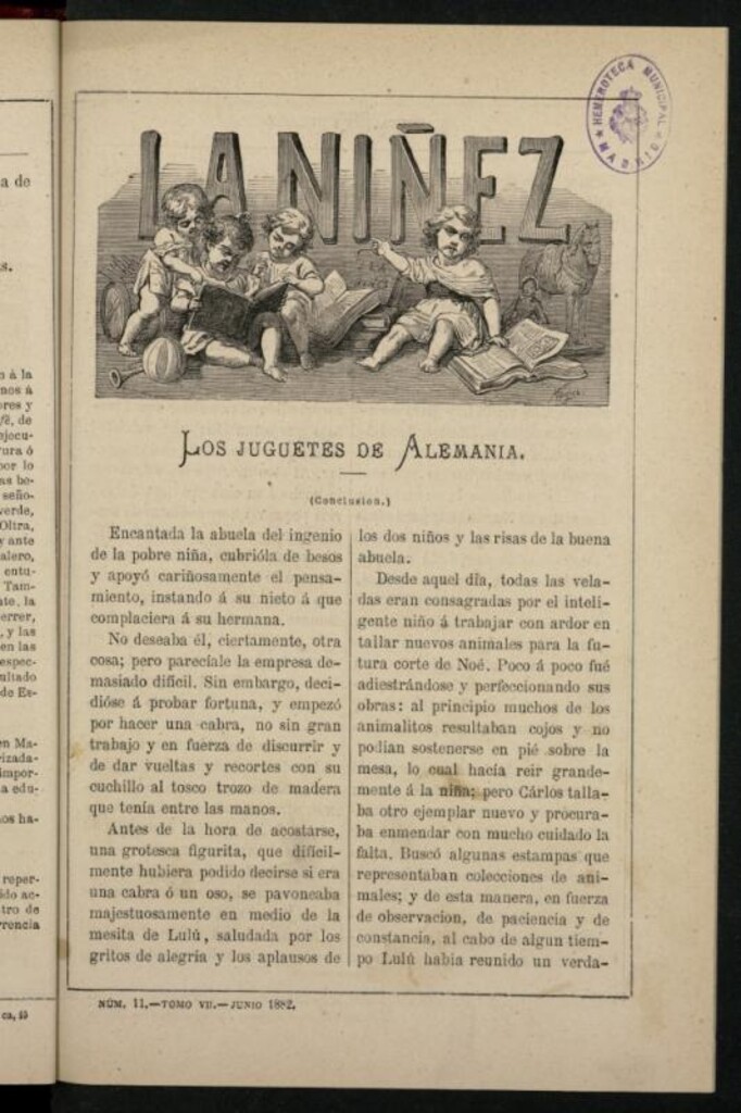 Miniatura de La Niñez, Tomo VII de junio de 1882, nº 11