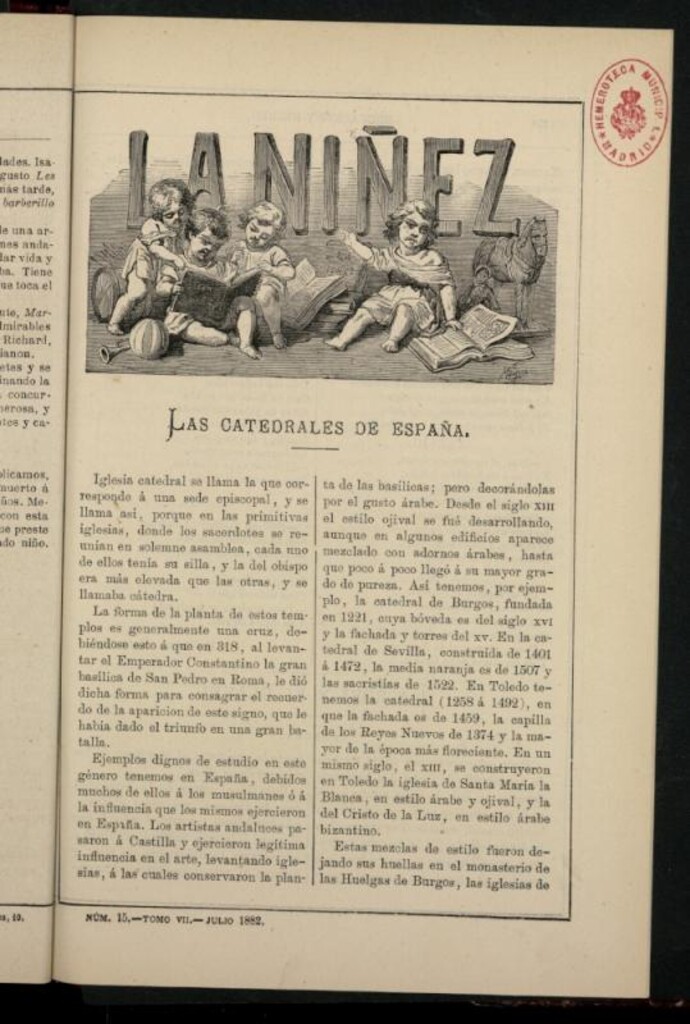 Miniatura de La Niñez, Tomo VII de julio de 1882, nº 15
