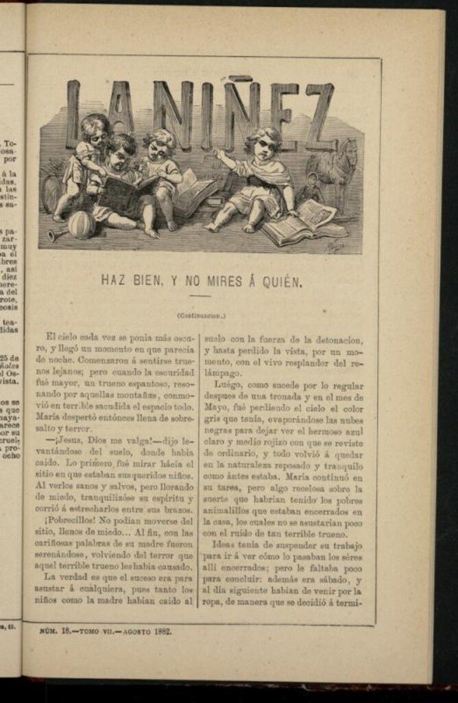 Miniatura de La Niñez, Tomo VII de agosto de 1882, nº 18