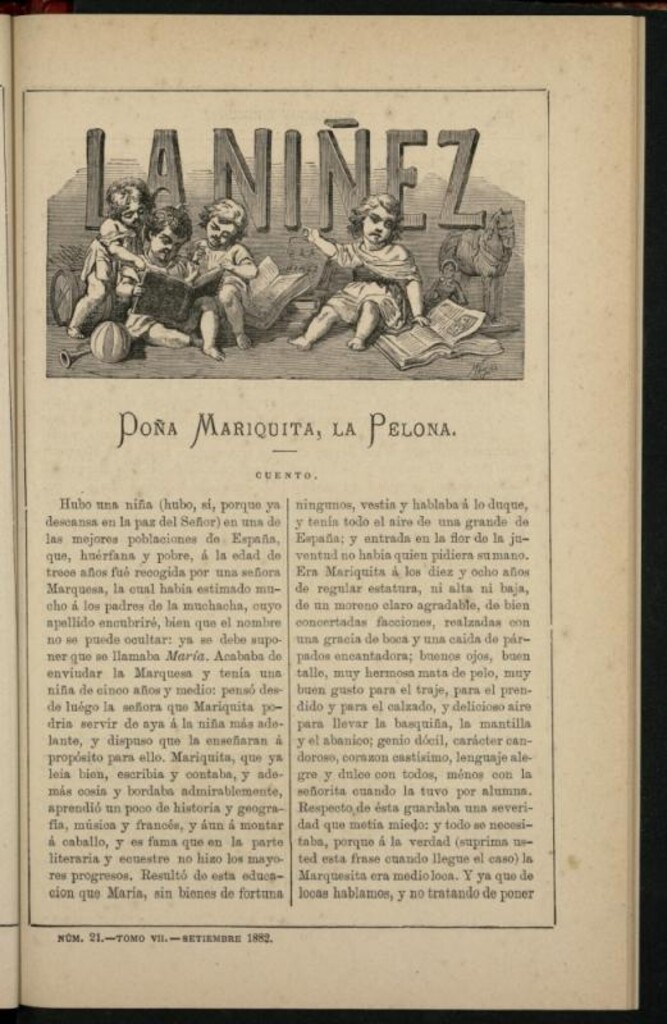 Miniatura de La Niñez, Tomo VII de septiembre de 1882, nº 21
