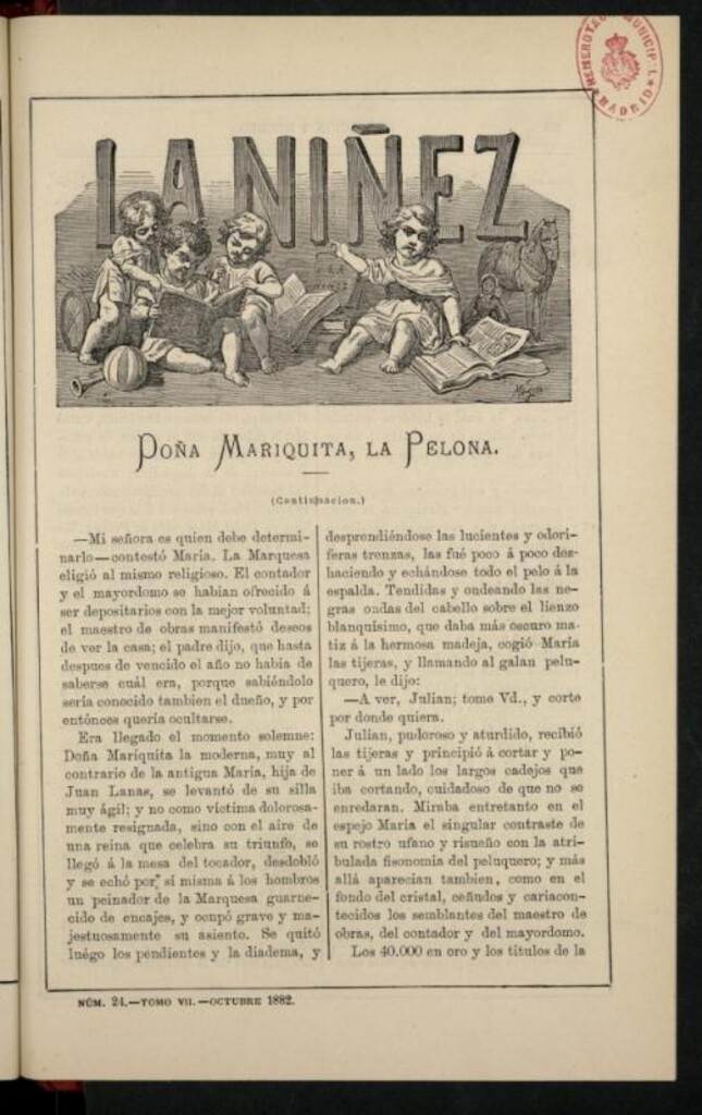 Miniatura de La Niñez, Tomo VII de octubre de 1882, nº 24