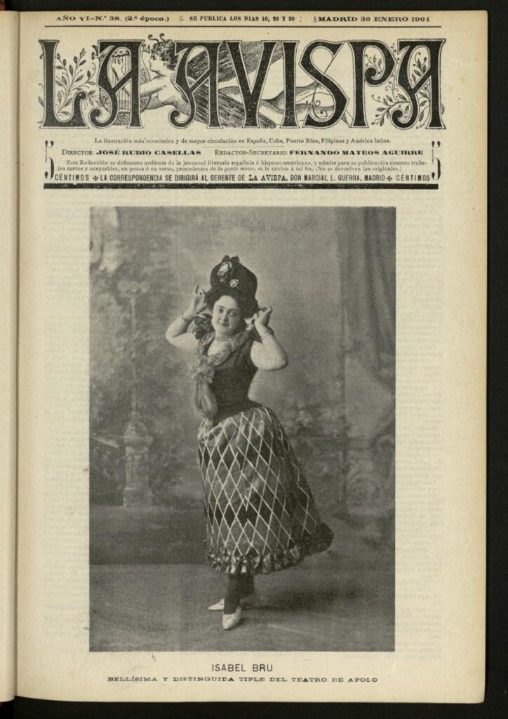 Miniatura de La Avispa : ilustración popular hispanoamericana del 30 de enero de 1901. Año VI, Nº 38