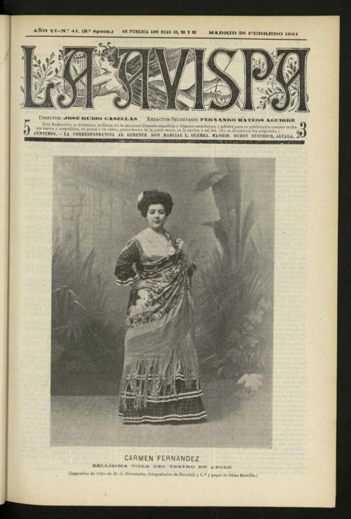 Miniatura de La Avispa : ilustración popular hispanoamericana del 28 de febrero de 1901. Año VI, Nº 41