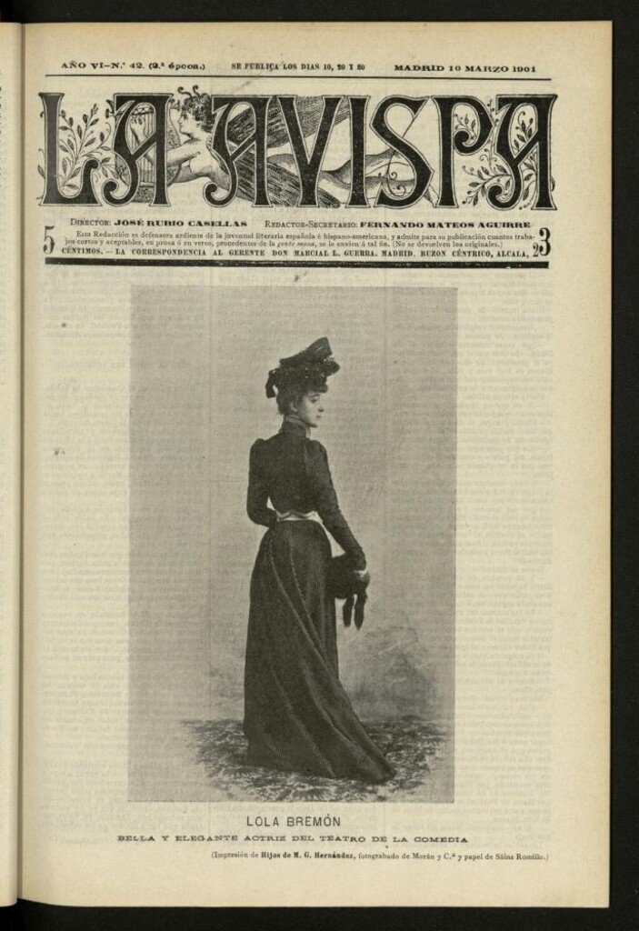 Miniatura de La Avispa : ilustración popular hispanoamericana del 10 de marzo de 1901. Año VI, Nº 42
