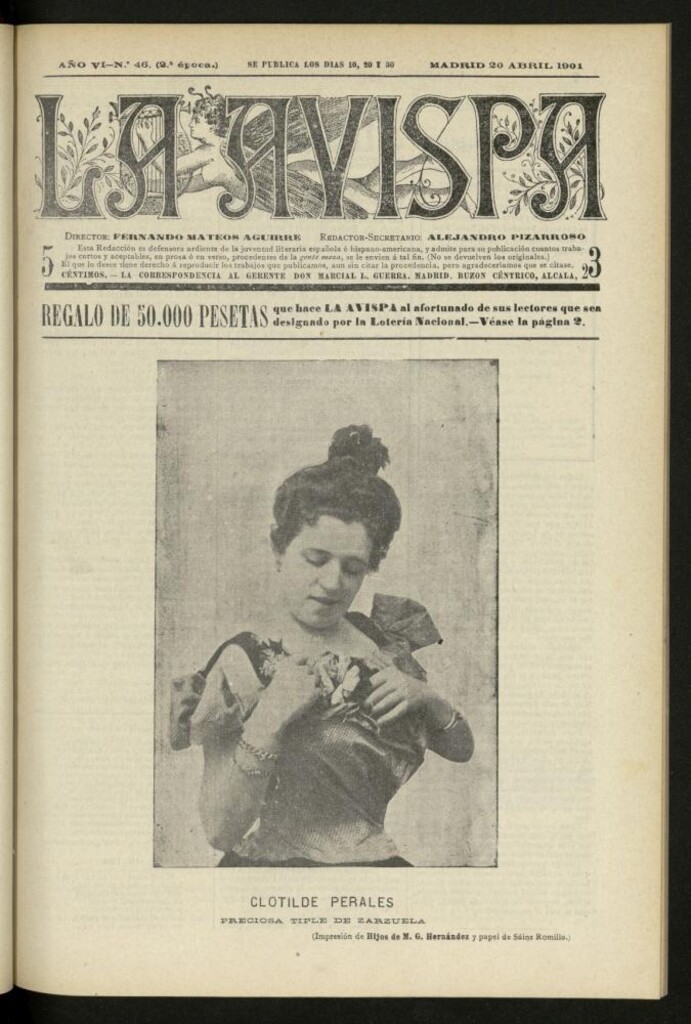 Miniatura de La Avispa : ilustración popular hispanoamericana del 20 de abril de 1901. Año VI, Nº 46