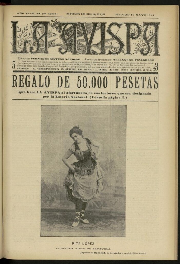 Miniatura de La Avispa : ilustración popular hispanoamericana del 10 de mayo de 1901. Año VI, Nº 48