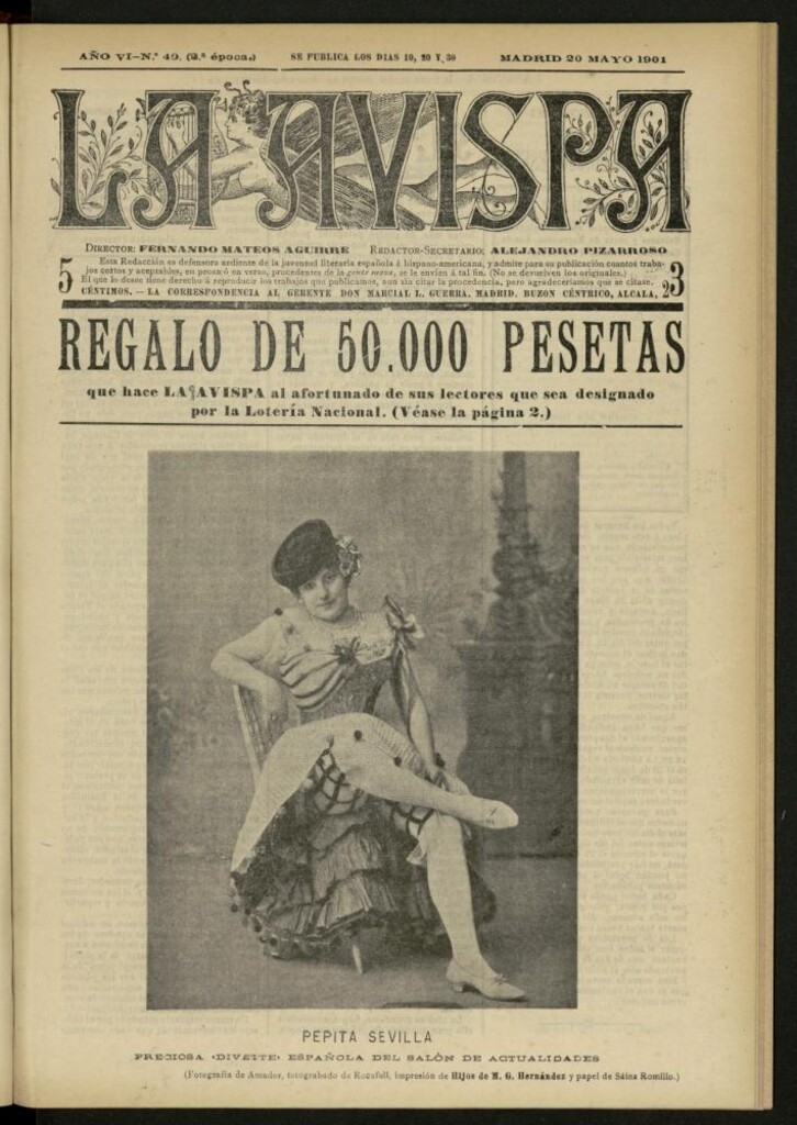Miniatura de La Avispa : ilustración popular hispanoamericana del 20 de mayo de 1901. Año VI, Nº 49