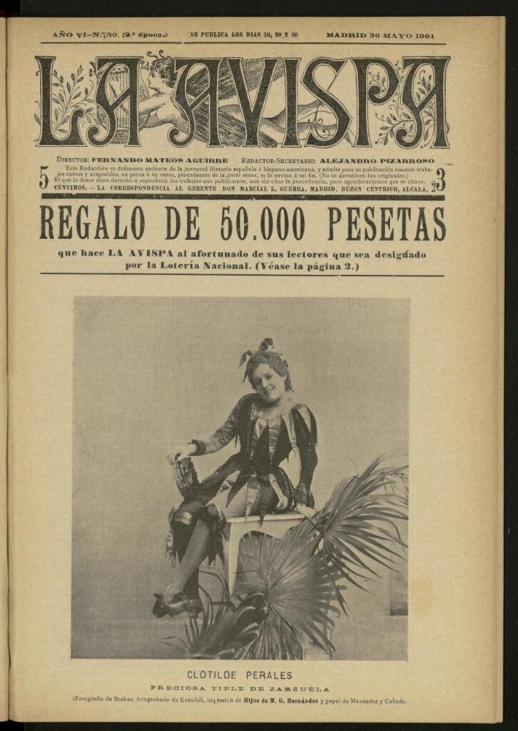 Miniatura de La Avispa : ilustración popular hispanoamericana del 30 de mayo de 1901. Año VI, Nº 50
