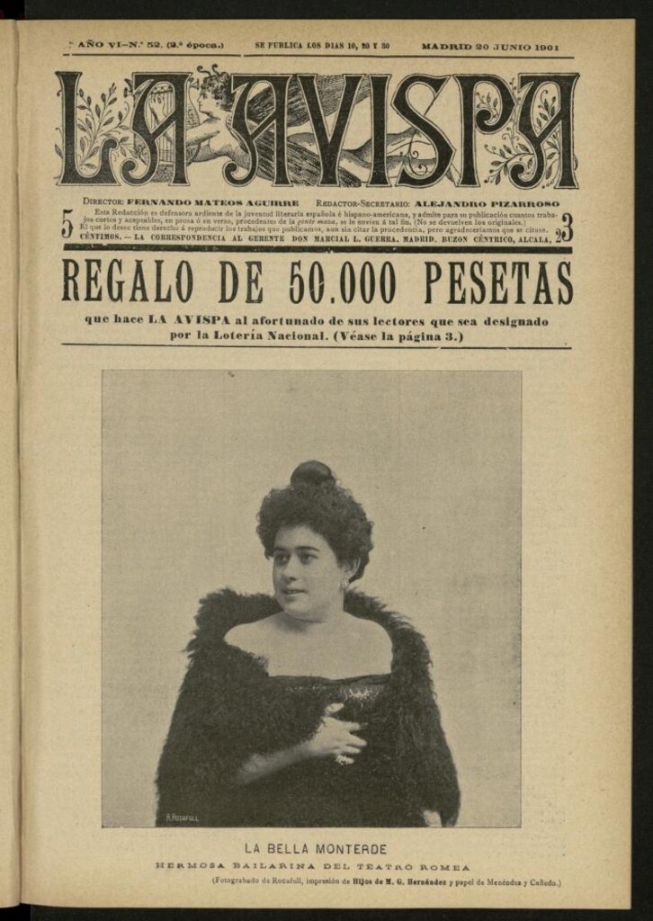 Miniatura de La Avispa : ilustración popular hispanoamericana del 20 de junio de 1901. Año VI, Nº 52