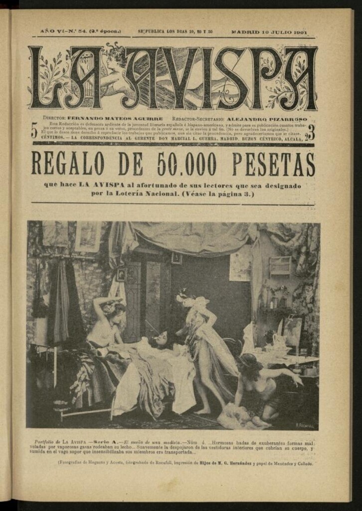 Miniatura de La Avispa : ilustración popular hispanoamericana del 10 de julio de 1901. Año VI, Nº 54