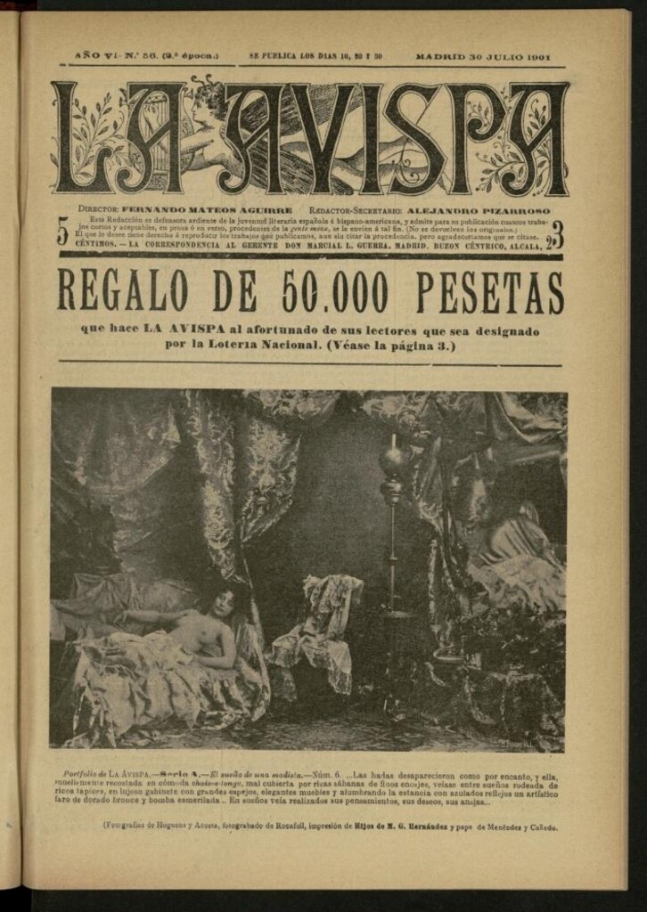 Miniatura de La Avispa : ilustración popular hispanoamericana del 30 de julio de 1901. Año VI, Nº 56