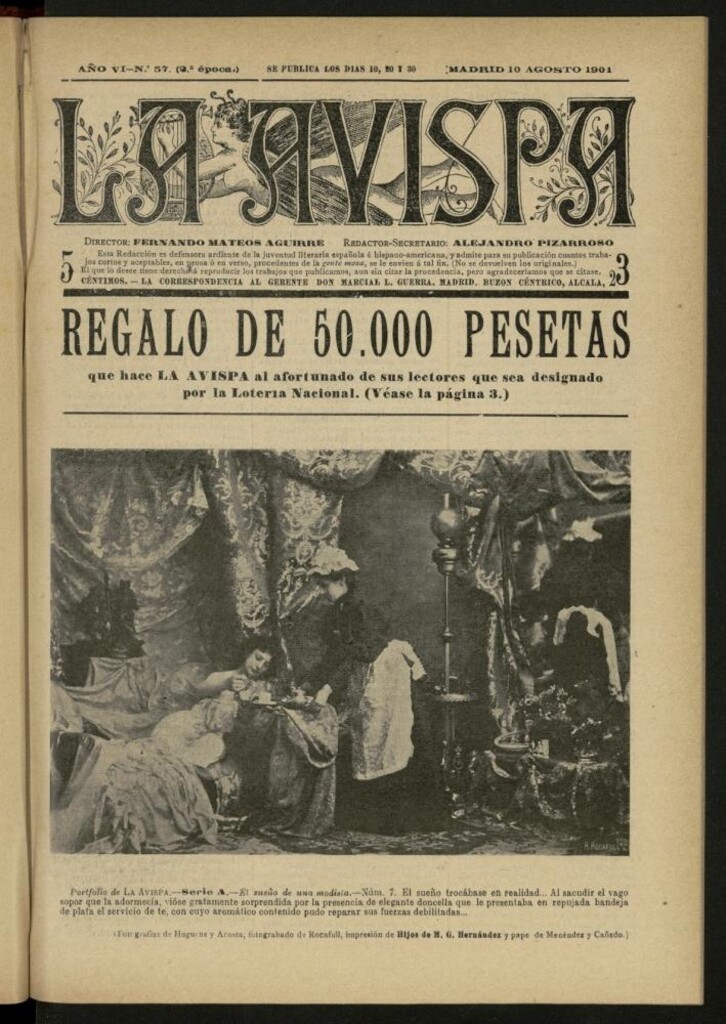 Miniatura de La Avispa : ilustración popular hispanoamericana del 10 de agosto de 1901. Año VI, Nº 57