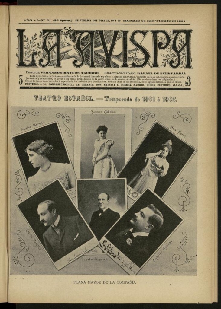 Miniatura de La Avispa : ilustración popular hispanoamericana del 20 de septiembre de 1901. Año VI, Nº 61