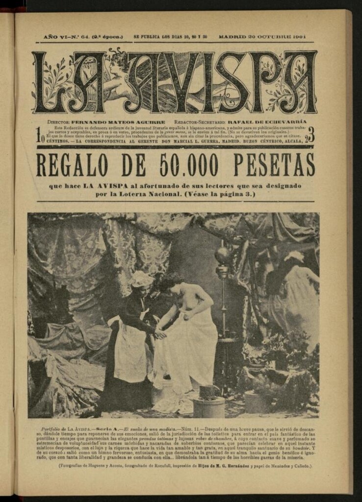 Miniatura de La Avispa : ilustración popular hispanoamericana del 20 de octubre de 1901. Año VI, Nº 64