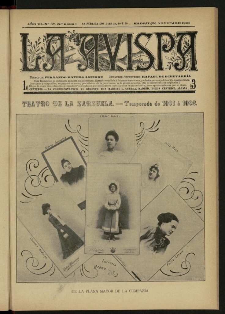 Miniatura de La Avispa : ilustración popular hispanoamericana del 20 de noviembre de 1901. Año VI, Nº 67