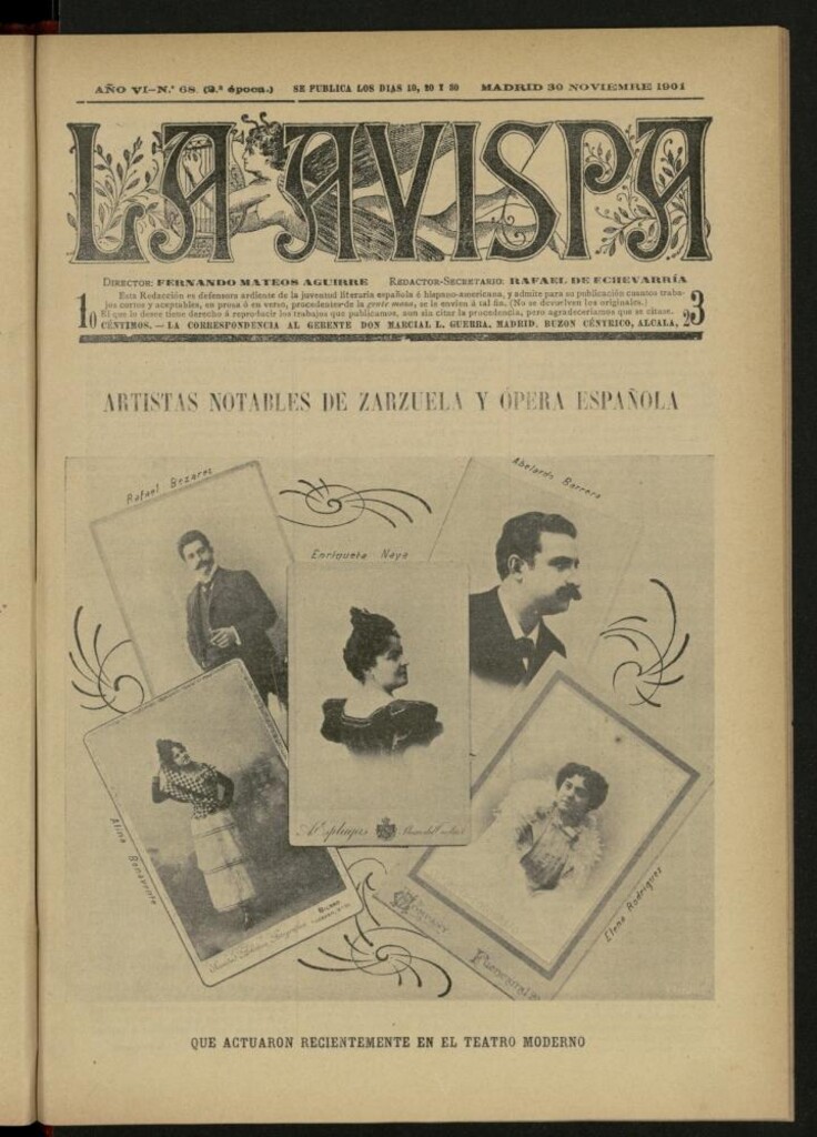 Miniatura de La Avispa : ilustración popular hispanoamericana del 30 de noviembre de 1901. Año VI, Nº 68