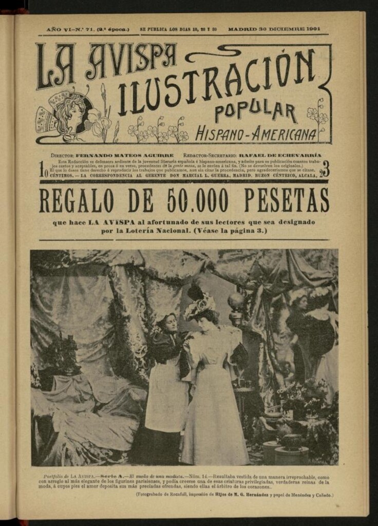 Miniatura de La Avispa : ilustración popular hispanoamericana del 30 de diciembre de 1901. Año VI, Nº 71