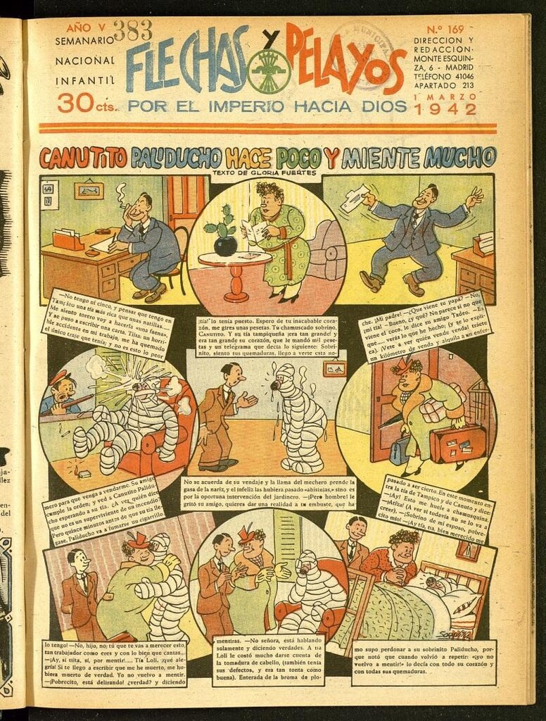 Miniatura de Flechas y Pelayos : semanario nacional infantil del 1 de marzo de 1942, nº 169