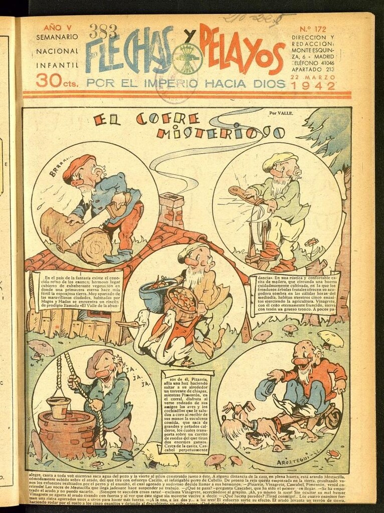 Miniatura de Flechas y Pelayos : semanario nacional infantil del 22 de marzo de 1942, nº 172